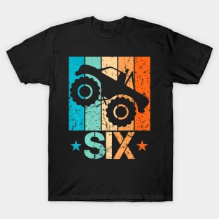 6Th Monster Truck Birthday 6 Year Old 6Yr Boys Birthday T-Shirt